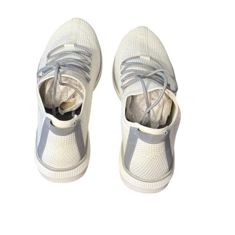 Eileen Fisher White Knit Lace-Up Sneakers For Women - Picture 2 of 8